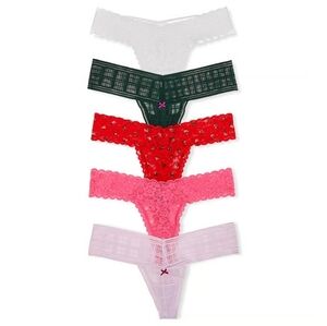 Victoria's Secret Lace Thong Panty 5 Pack.